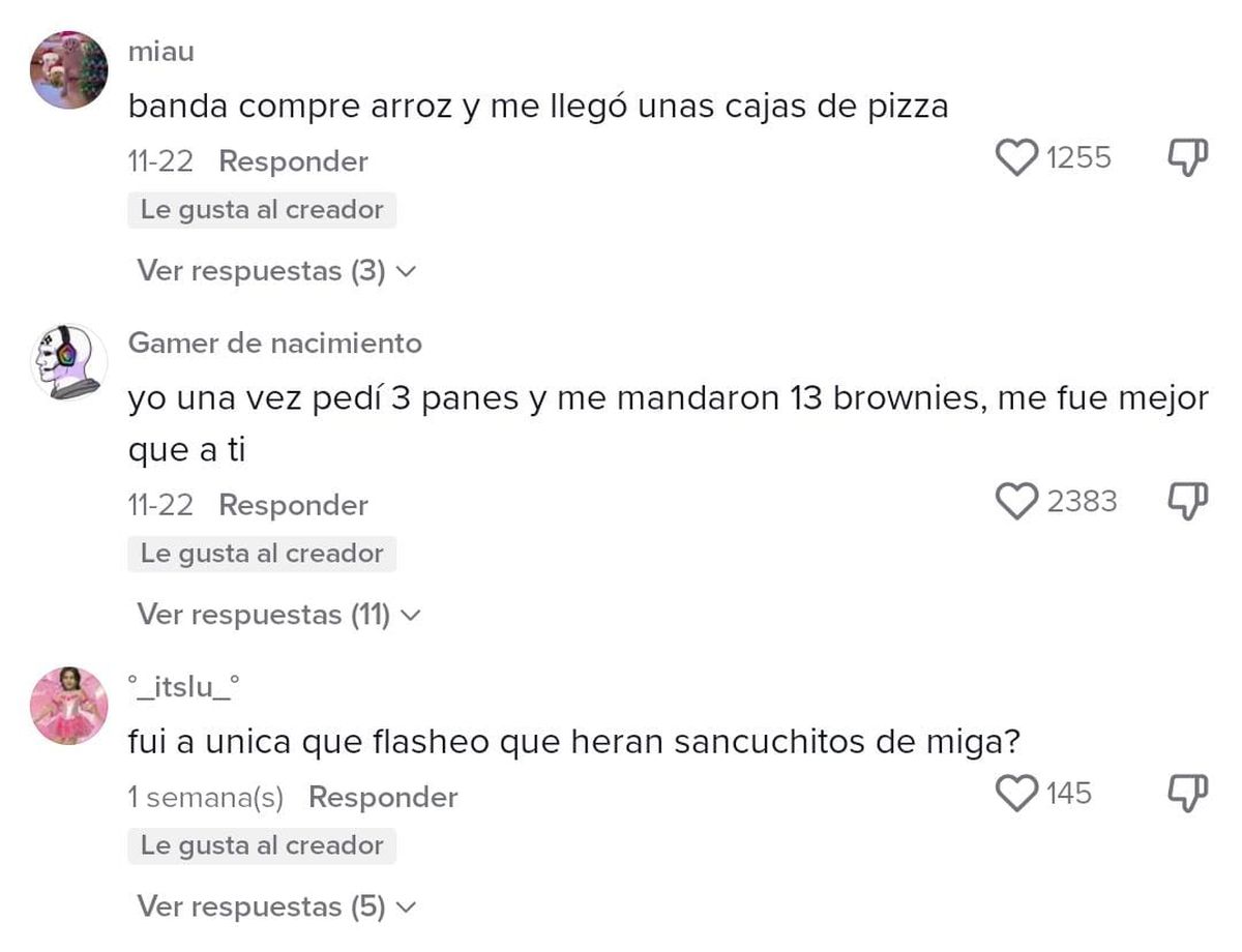 Usuarios de Tiktok contaron sus experiencias con entregas de comida