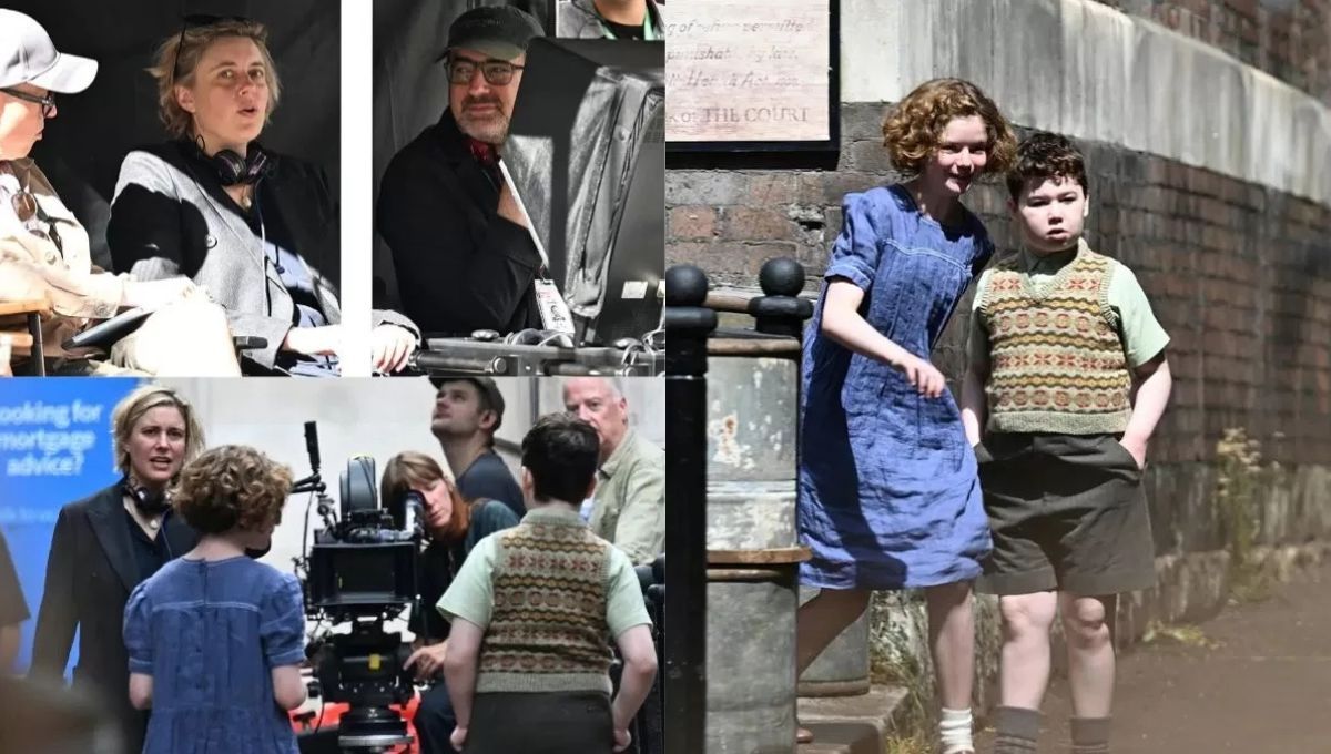 Greta Gerwig filmando en Londres la serie Las crónicas de Narnia. Greta Gerwig filmando en Londres la serie Las crónicas de Narnia.