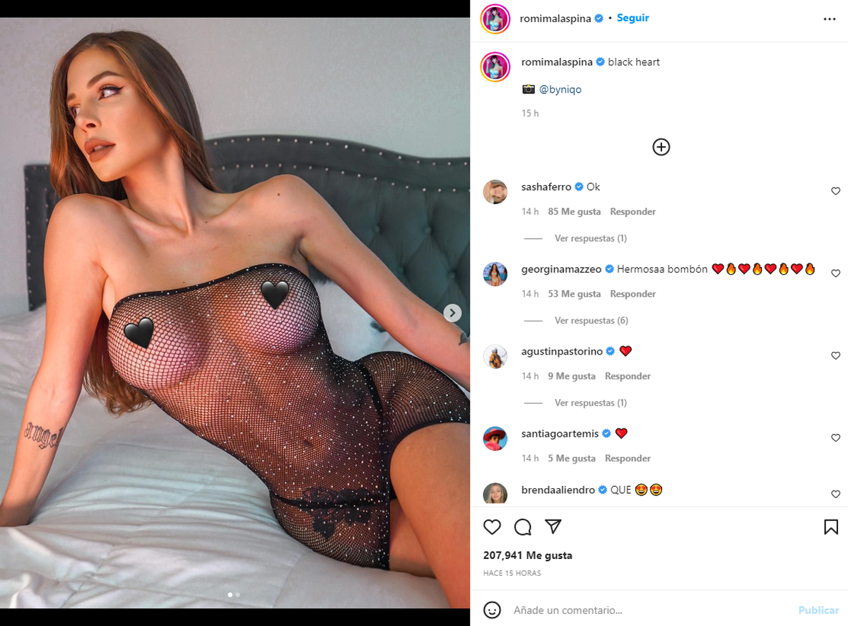 El posteo de Romina Malaspina en Instagram.