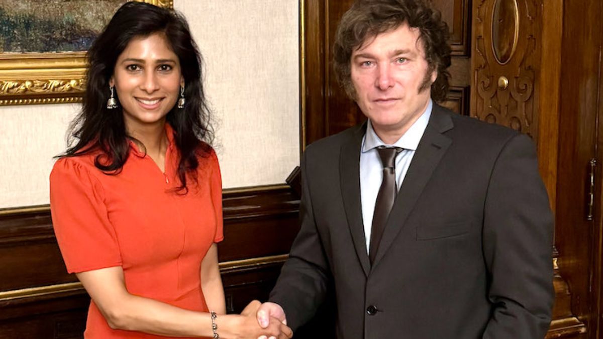 Gita Gopinath, la número 2 del FMI, se reunió con el presidente Javier Milei en la Casa Rosada.