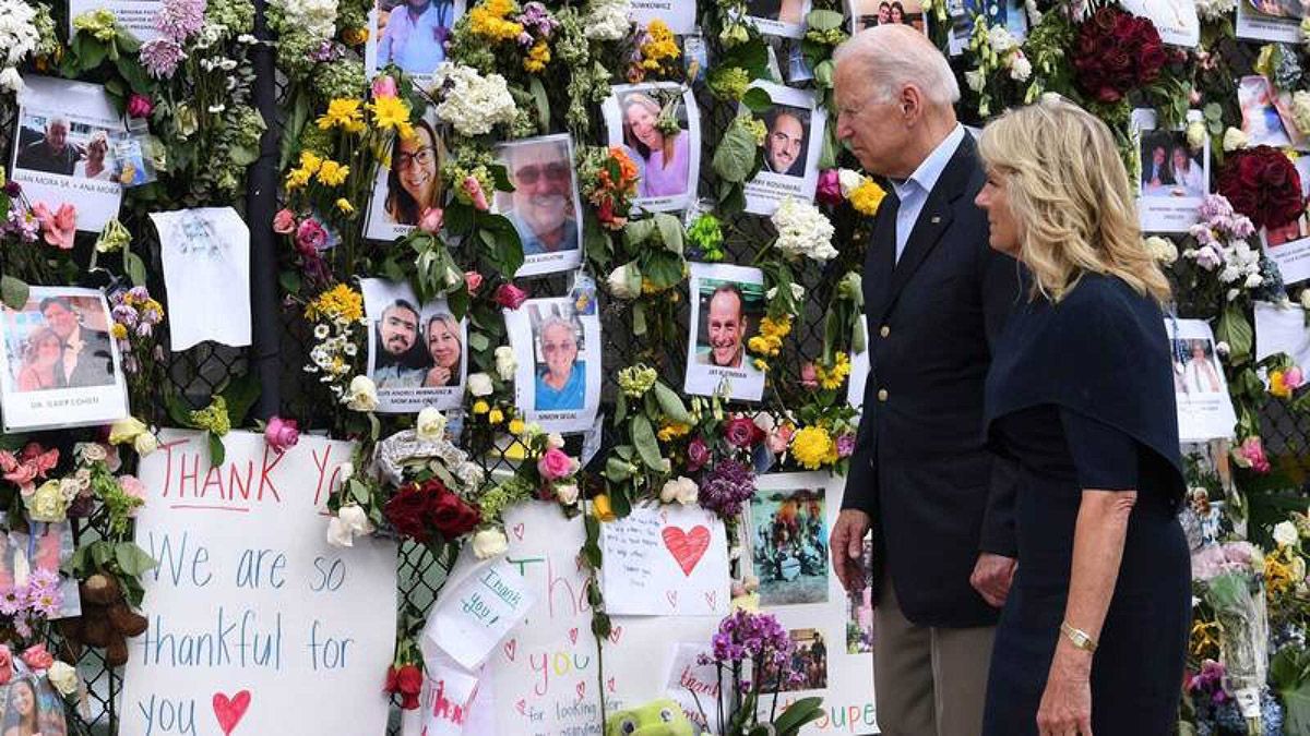 Derrumbe en Miami: Joe Biden visitó el sitio de la tragedia