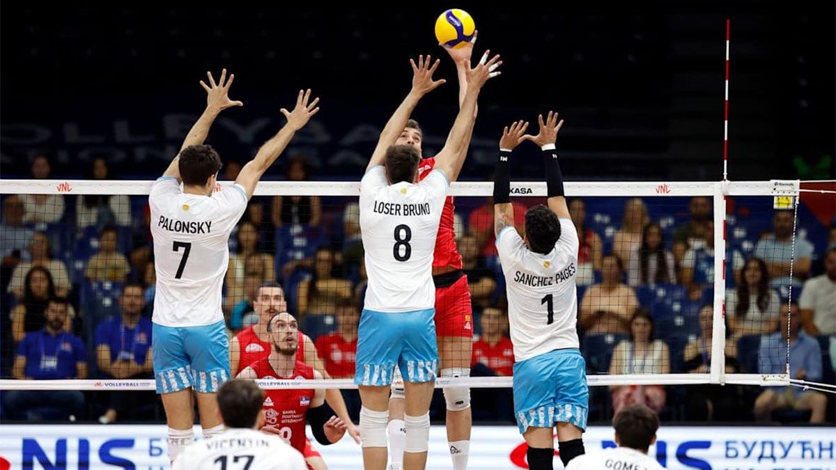 La Selección argentina de vóley venció a Serbia por la VNL.