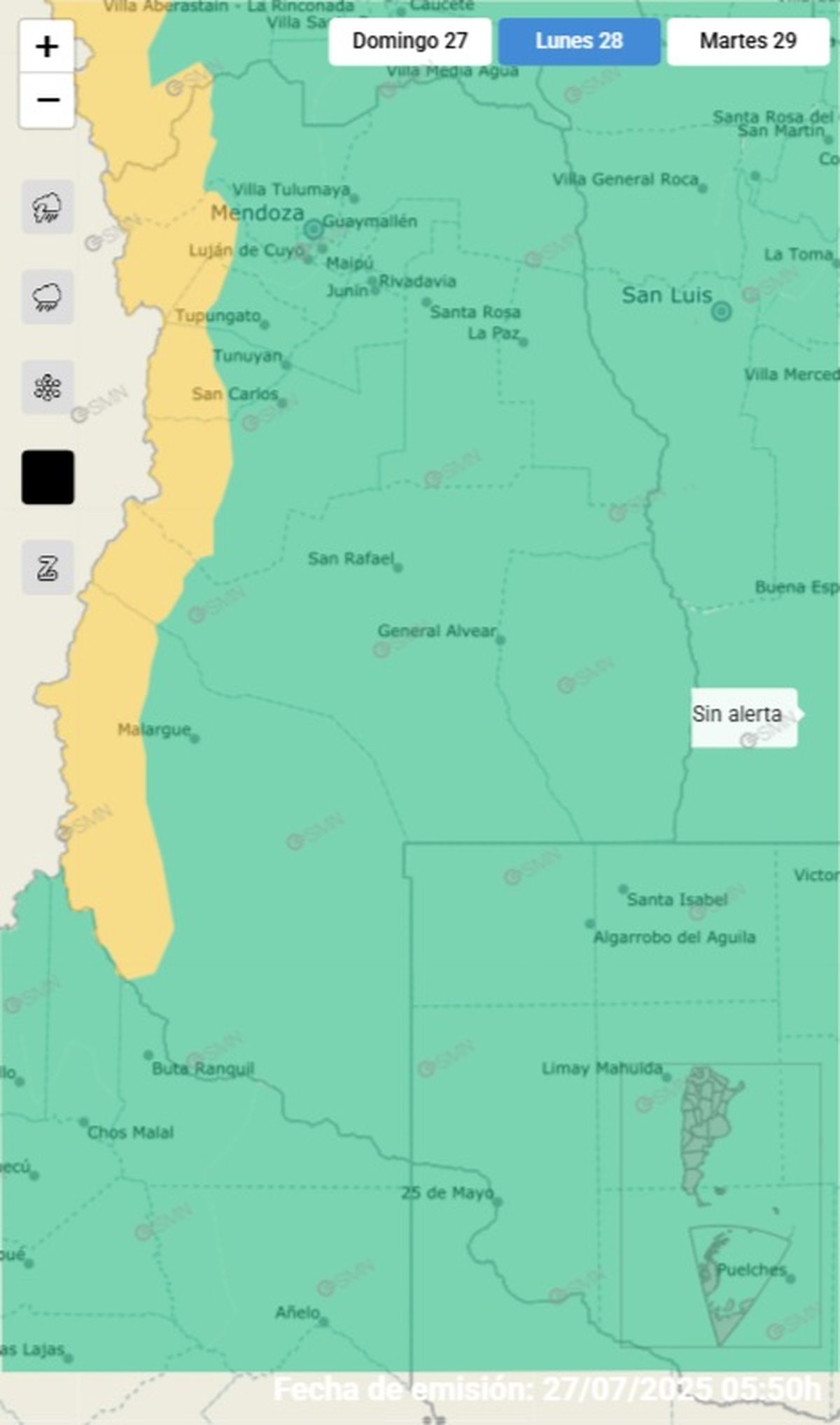 Estas son las áreas afectadas este lunes Estas son las áreas afectadas este lunes