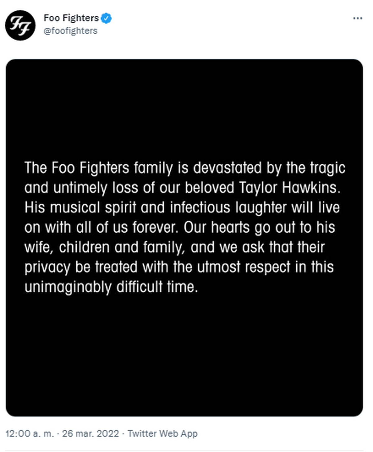 Taylor Hawkins habría muerto por sobredosis