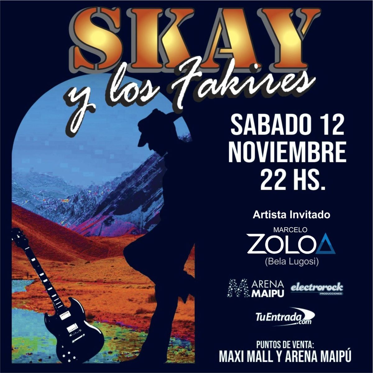 Tremenda noche de rock. Marcelo Zoloa abrirá el recital de Skay y Los Fakires el sábado en el Arena Maipú.