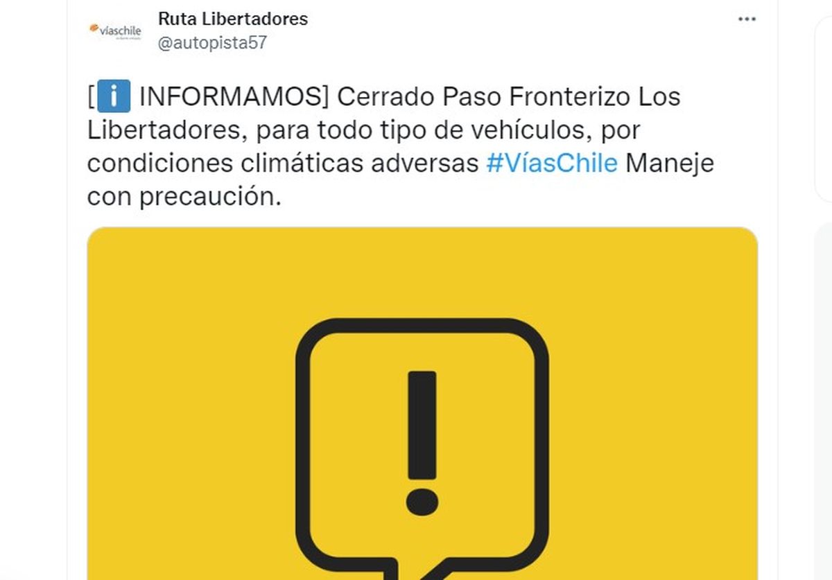 Del lado chile, las condiciones están iguales a las de este lado de la cordillera.