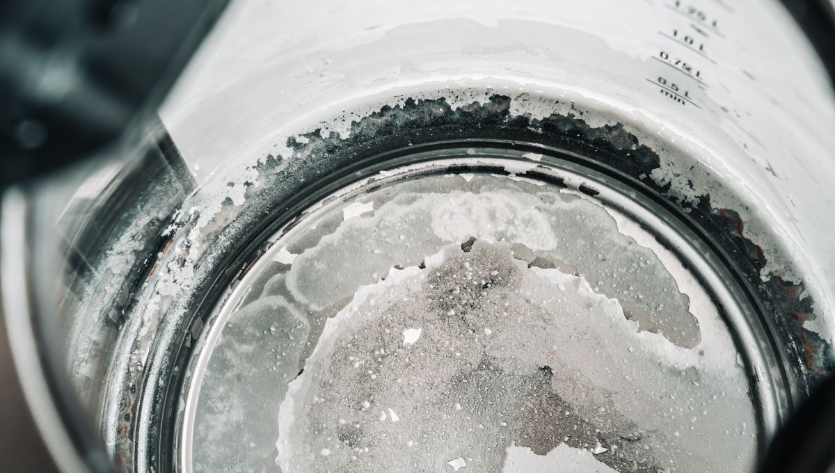 Pava el&eacute;ctrica con sarro acumulado en su interior.&nbsp;