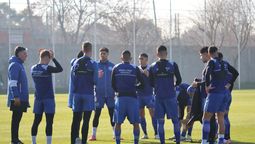 Godoy cruz se prepara para jugar ante Racing, en Avellaneda.