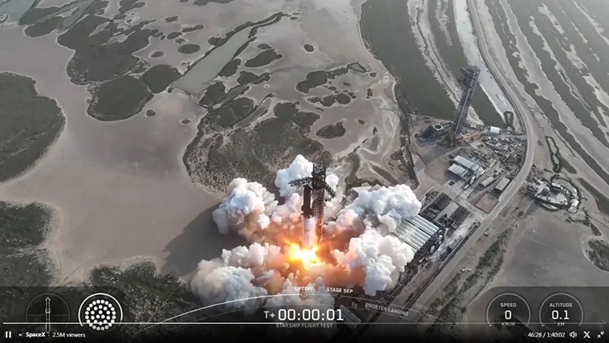 Captura de video de SpaceX donde se muestra el cohete Starship despegando este martes 27 de mayo. Crédito: EFE/ SpaceX.