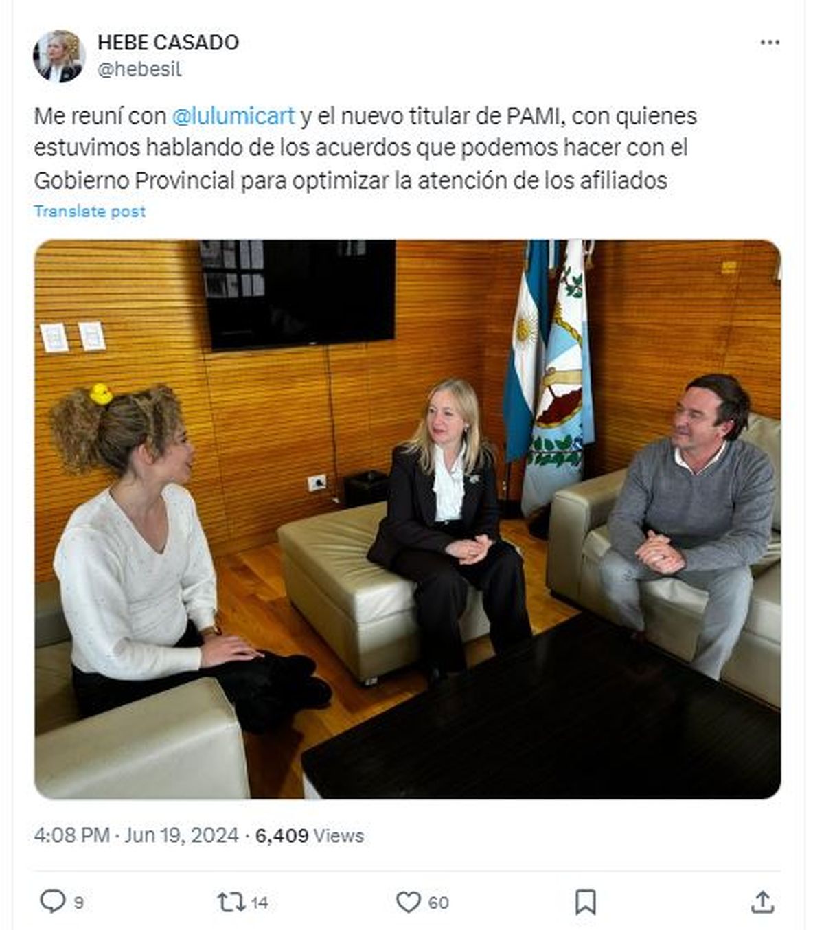 La vicegobernadora Hebe Casado junto a la diputada nacional por LLA, Lourdes Arrieta. La vicegobernadora Hebe Casado junto a la diputada nacional por LLA, Lourdes Arrieta.