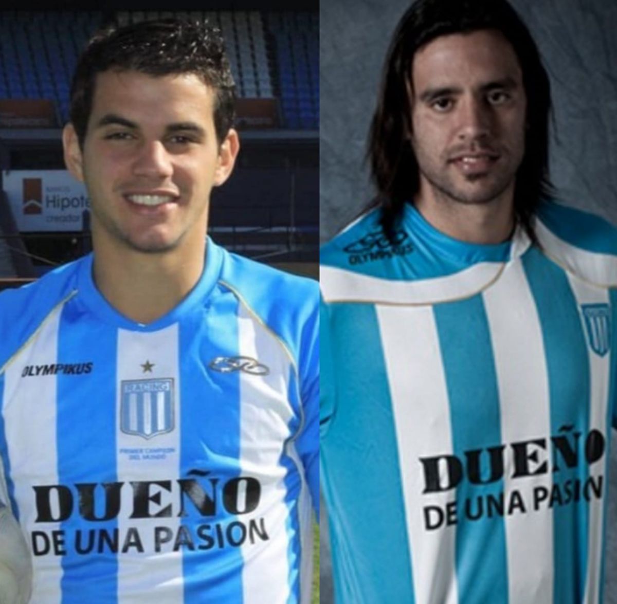 Viola y Benítez cuando jugaban en Racing. Viola y Benítez cuando jugaban en Racing.