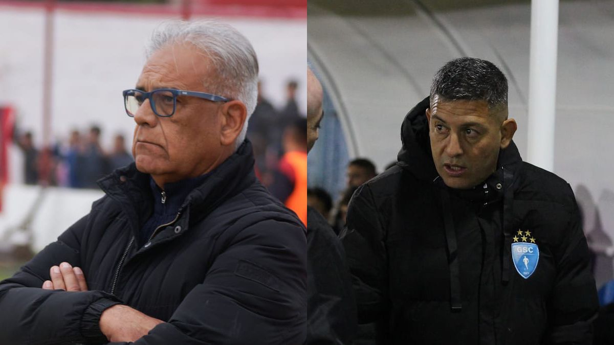 Aldo Bolado, el DT de Huracán Las Heras y Pablo Jofré, el entrenador de Gutiérrez. Aldo Bolado, el DT de Huracán Las Heras y Pablo Jofré, el entrenador de Gutiérrez.