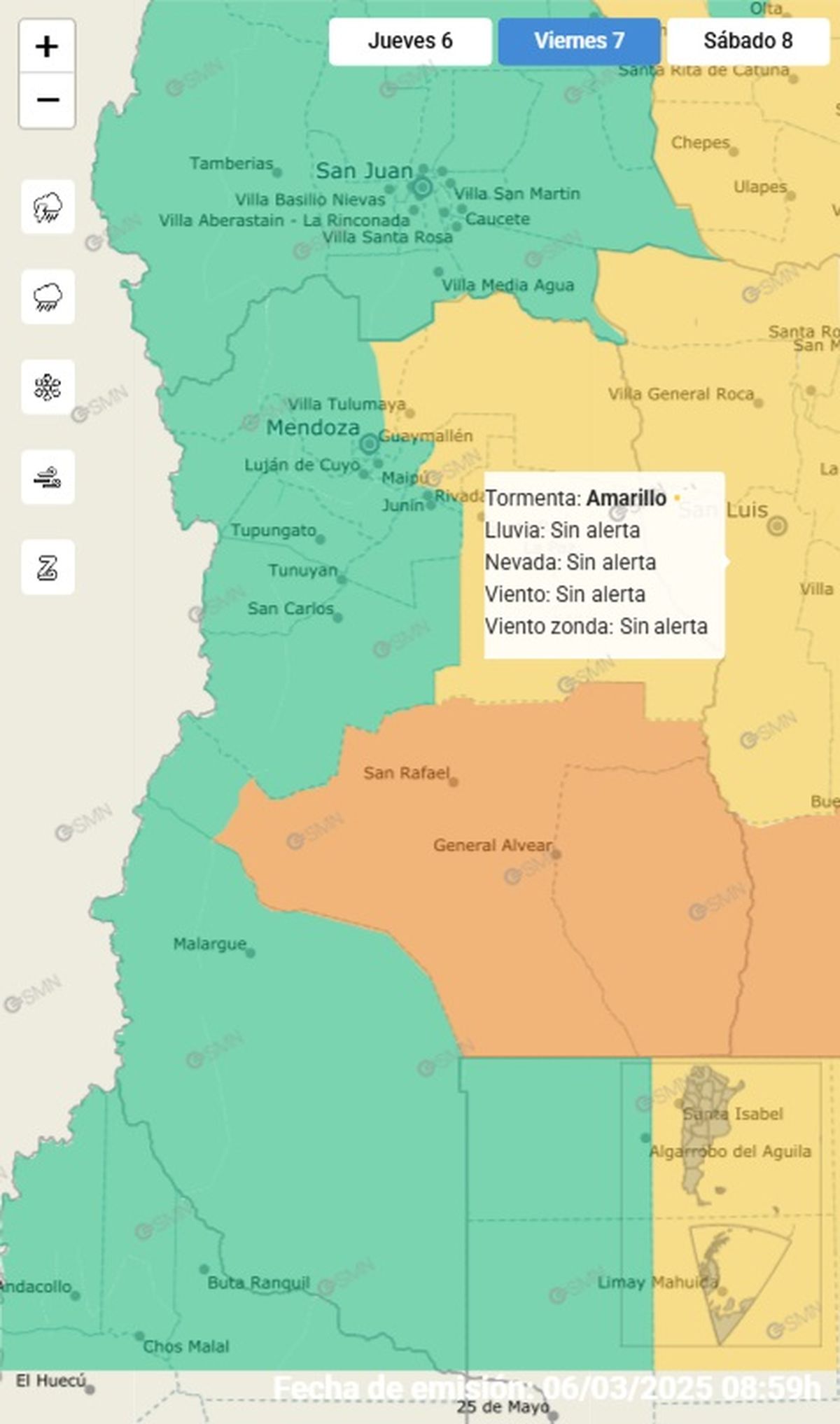 Los demás departamentos se encuentran en alerta amarilla Los demás departamentos se encuentran en alerta amarilla