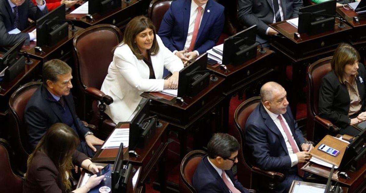 Mariana Juri defendió la posición de Mendoza. A su lado, Rodolfo Suarez.