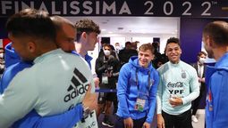 Los jugadores de Argentina e Italia comparten clubes y mostraron muy buena onda en la previa de la Finalissima.