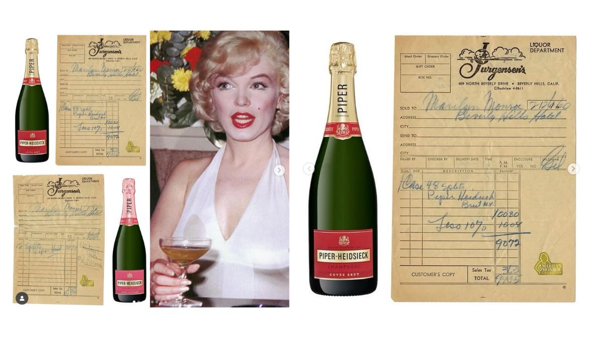 Piper-Heidsieck, el champagne favorito de Monroe. Piper-Heidsieck, el champagne favorito de Monroe.