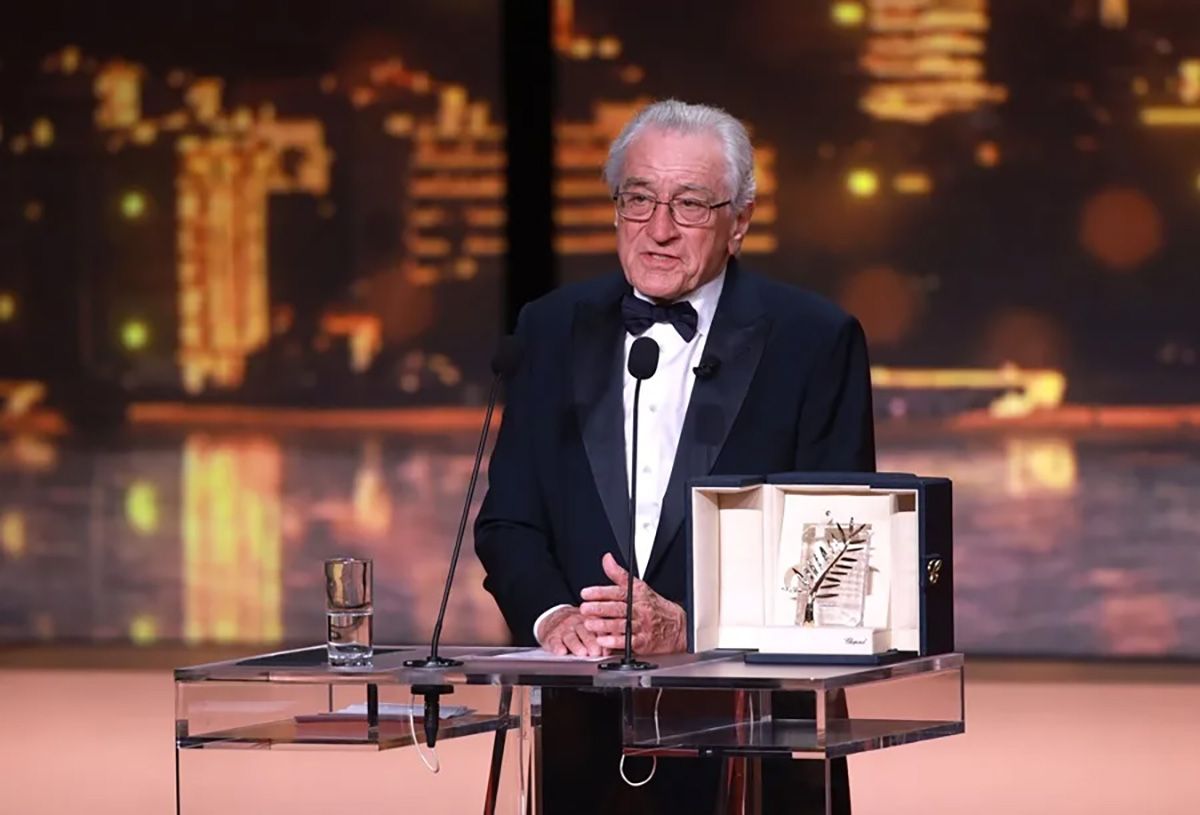 Robert De Niro durante su discurso en el Festival de Cannes el martes. Crédito: EFE.