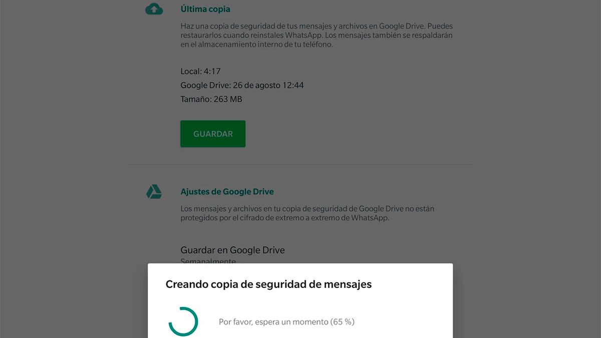 La copia de seguridad permite recuperar todos los chats, fotos y videos que se recibieron o enviaron por WhatsApp. La copia de seguridad permite recuperar todos los chats, fotos y videos que se recibieron o enviaron por WhatsApp.