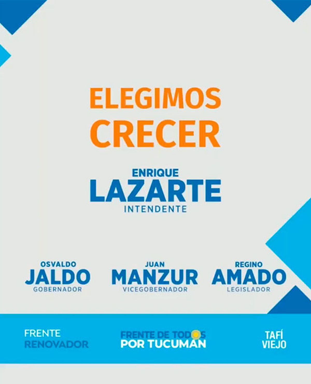 Enrique Lazarte es candidato a intendente en Tafí Viejo por el Frente Renovador.