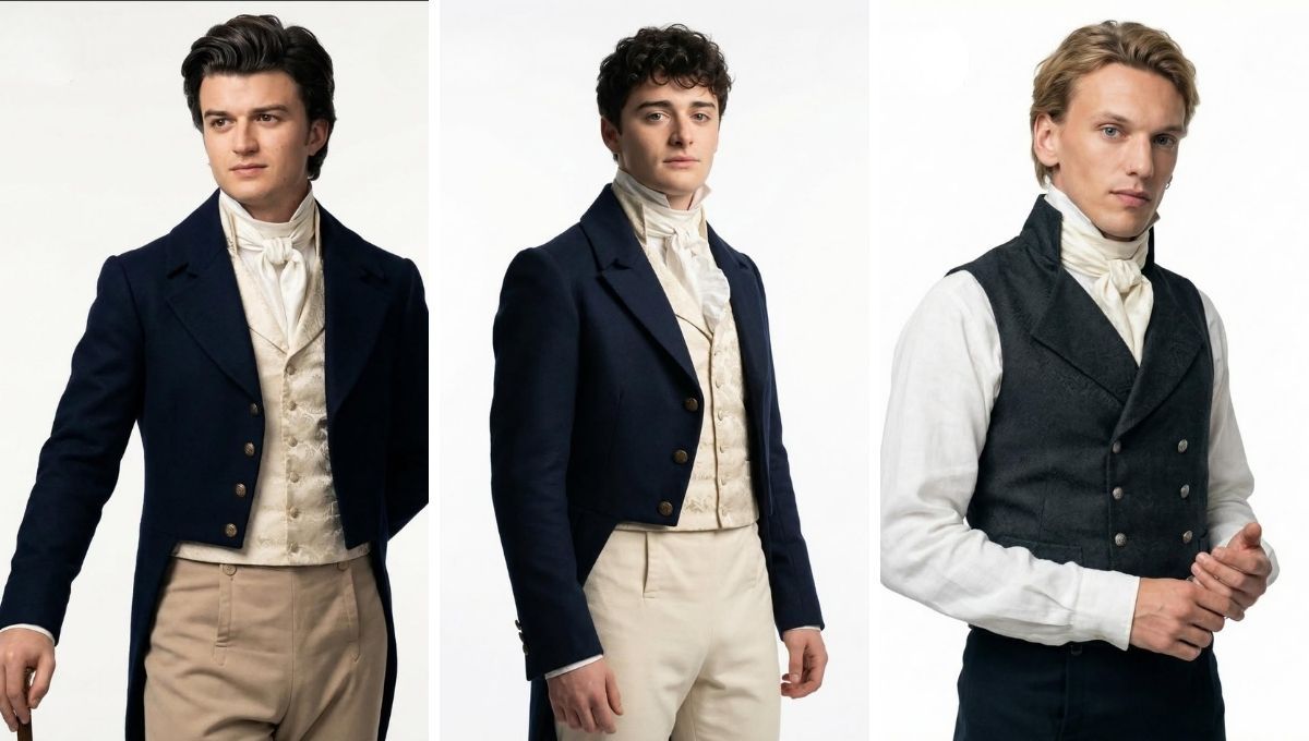 Steve, Will y Henry como si fueran protagonistas de Bridgerton. Steve, Will y Henry como si fueran protagonistas de Bridgerton. 