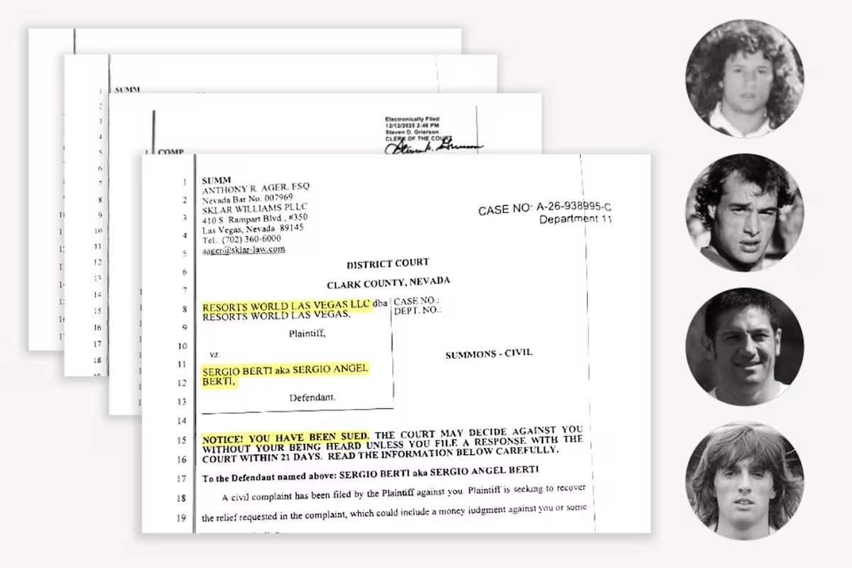 Las Vegas busca que cuatro ex futbolistas argentinos paguen una millonaria deuda. Las Vegas busca que cuatro ex futbolistas argentinos paguen una millonaria deuda.