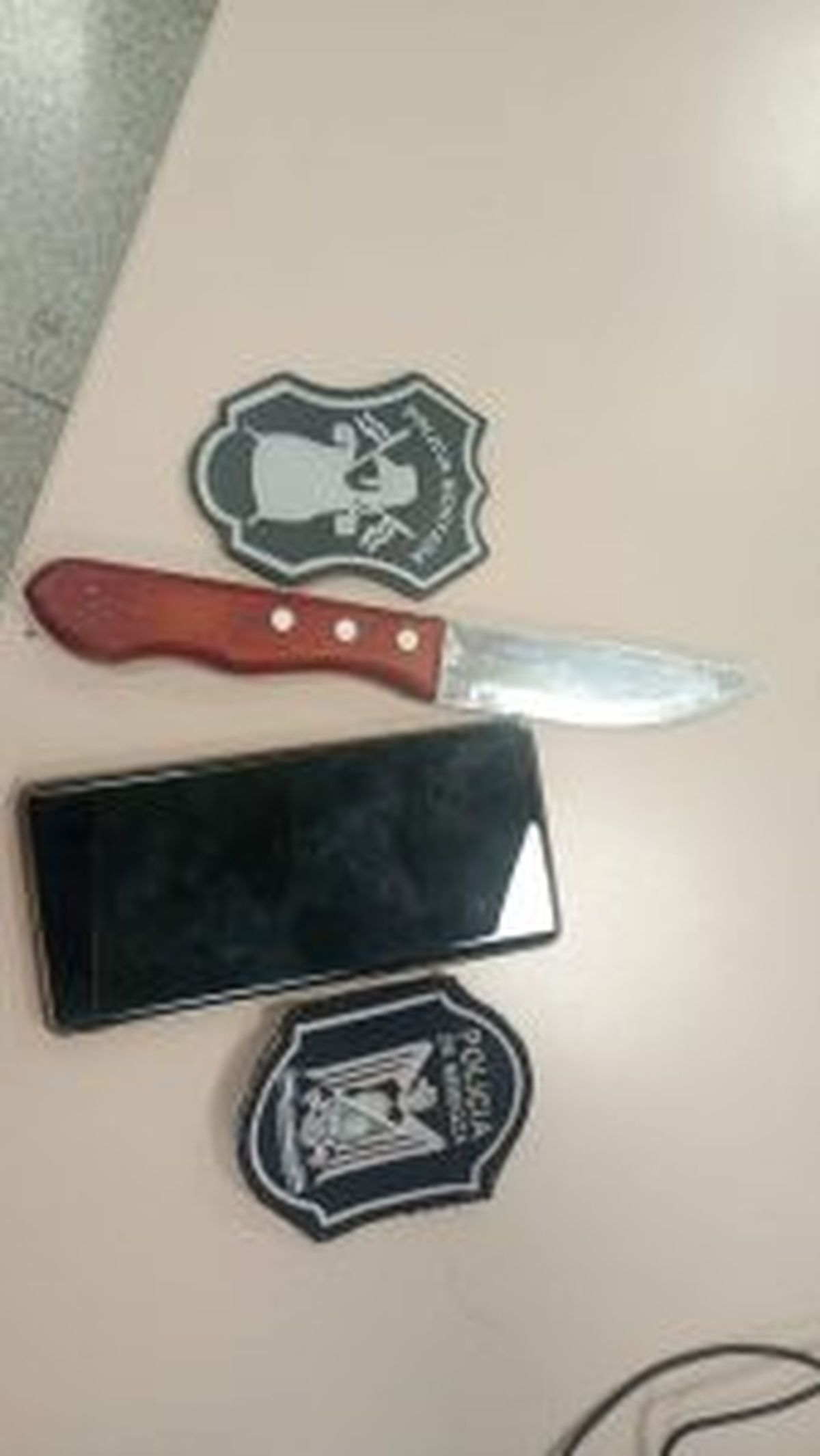 El cuchillo que utilizaron los adolescentes para robar en el Parque General San Martín. El cuchillo que utilizaron los adolescentes para robar en el Parque General San Martín.