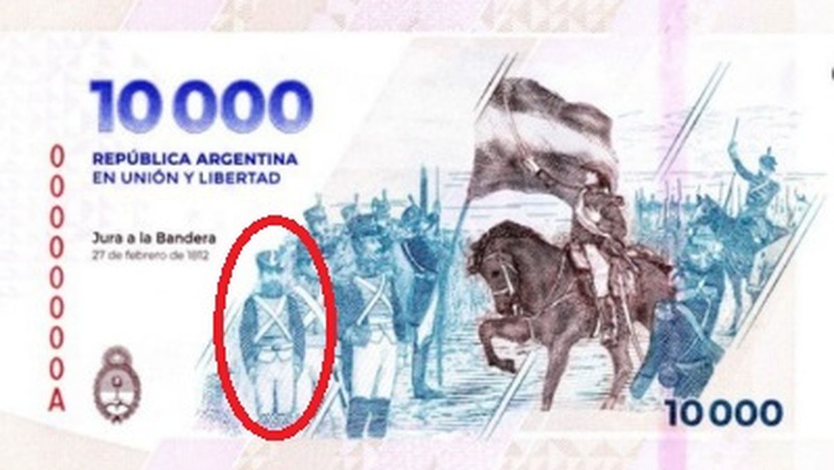 ¿Messi aparece en el billete de $10.000?