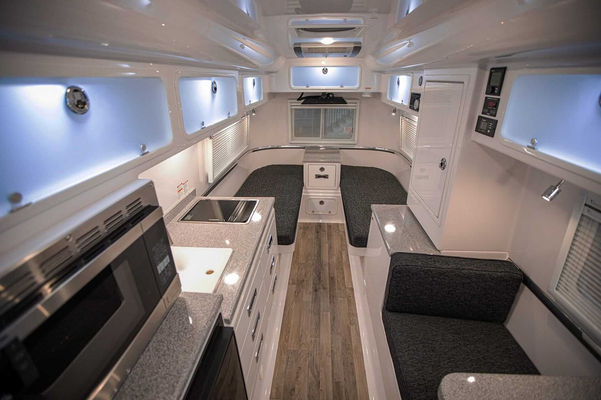 El interior de la casa rodante, espacioso y moderno. El interior de la casa rodante, espacioso y moderno.