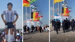 Los hinchas argentinos hicieron un banderazo antes del debut albiceleste en el Mundial Qatar 2022 y hubo lío-