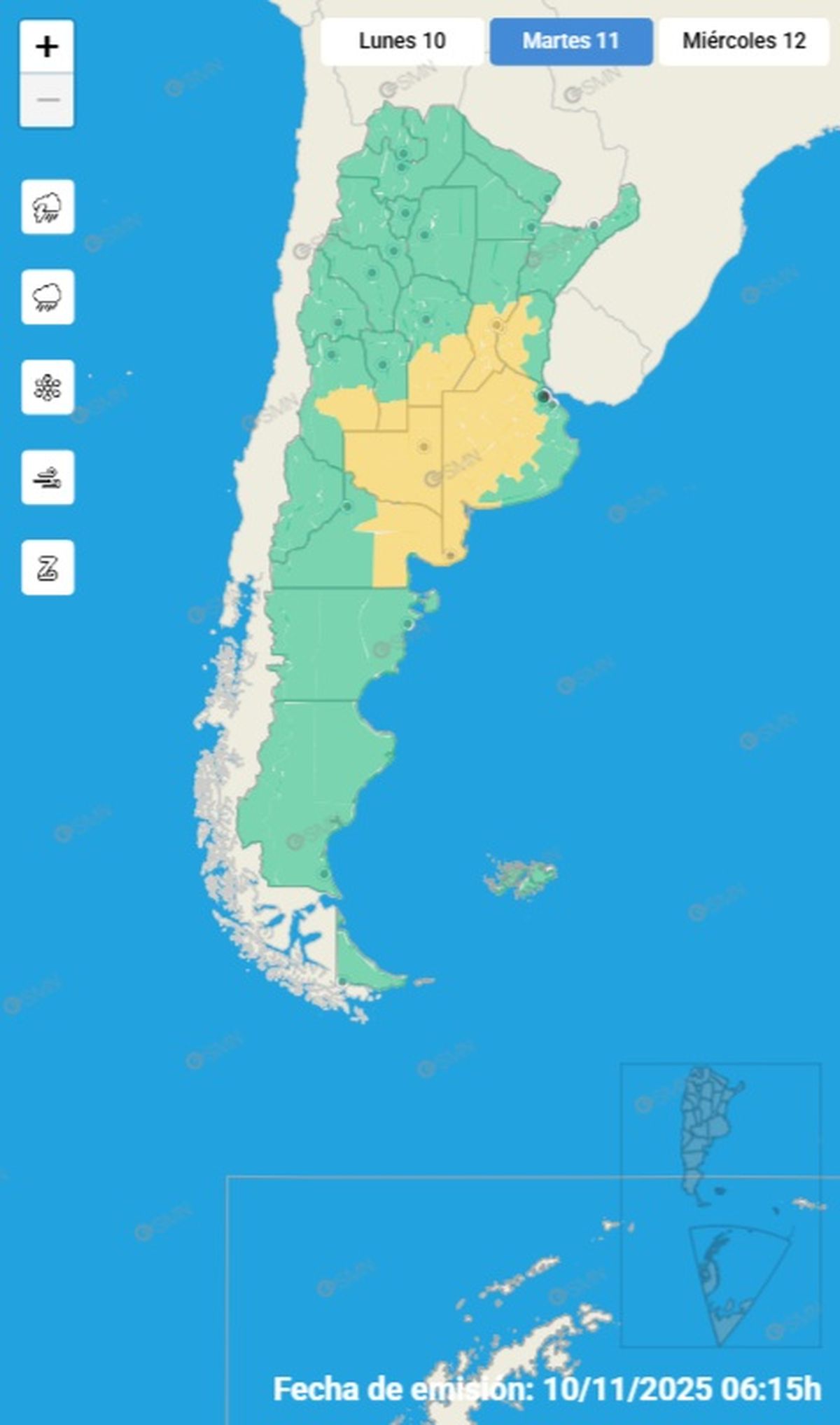 Estas son las provincias en alerta por fuertes tormentas.