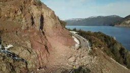Imágenes del derrumbe de piedras en el camino a Villa La Angostura