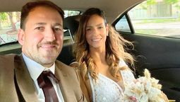 Julieta Silva y Lucas Giménez el día de su boda.