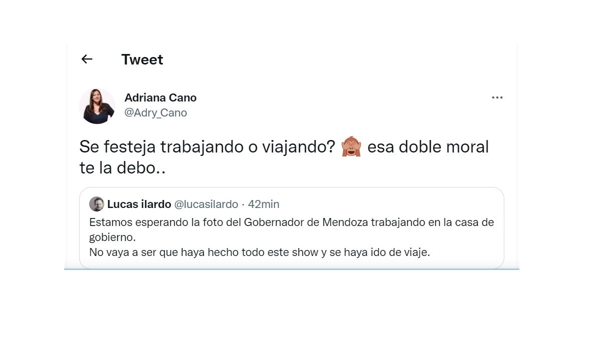 La legisladora Adriana Cano, del peronismo de Las Heras, también acusó a Suarez de tener