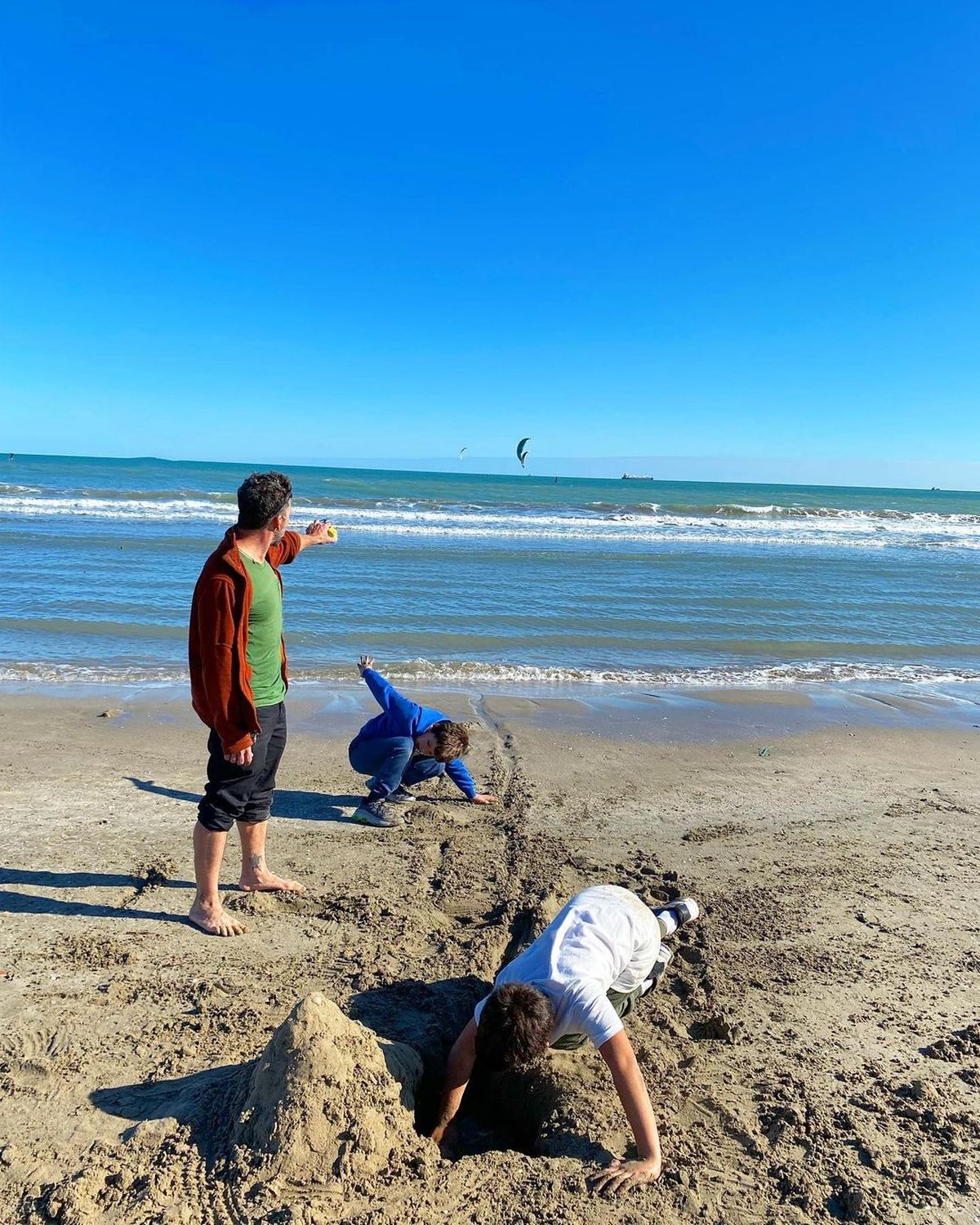 Nacho Palau y dos de sus hijos. Nacho Palau y dos de sus hijos. 