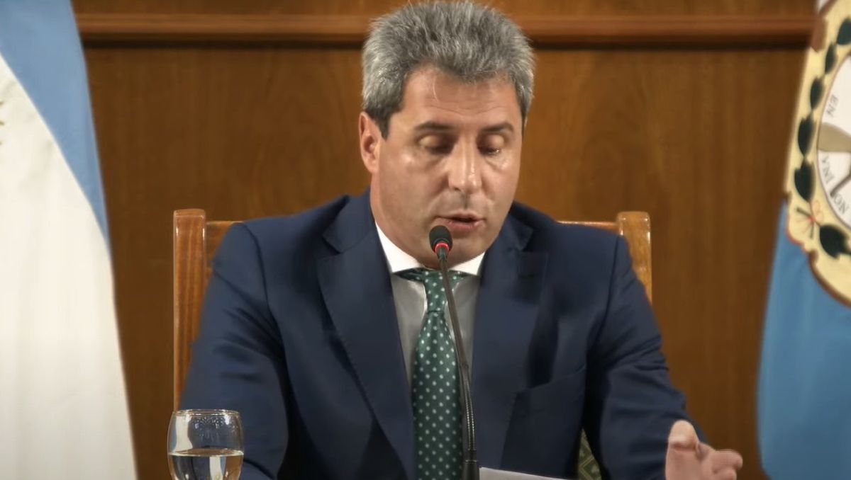 Uñac durante su alocución de este miércoles.