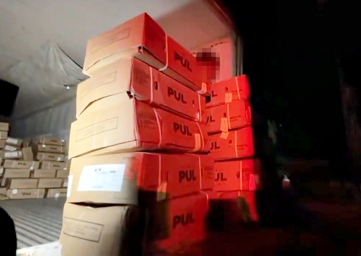 La mercadería estaba dividida en 913 cajas de carne. La mercadería estaba dividida en 913 cajas de carne.