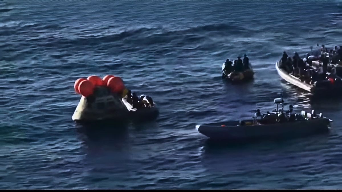 Más de 40 personas trabajaron en el rescate de los astronautas. Más de 40 personas trabajaron en el rescate de los astronautas.