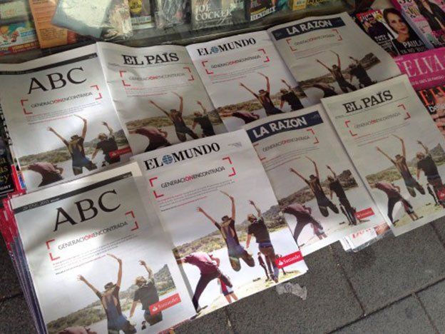 Un banco compró todas las tapas de los principales diarios españoles