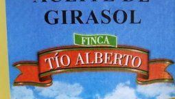 ANMAT prohibió la comercialización del aceite de girarol Tío Alberto.&nbsp;