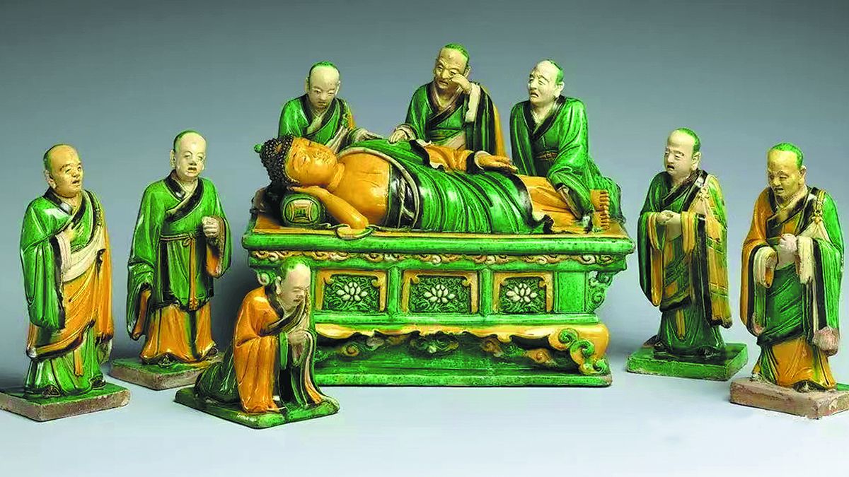 Un conjunto de figuras budistas que se cree provienen del taller de la familia Qiao en el condado de Yangcheng