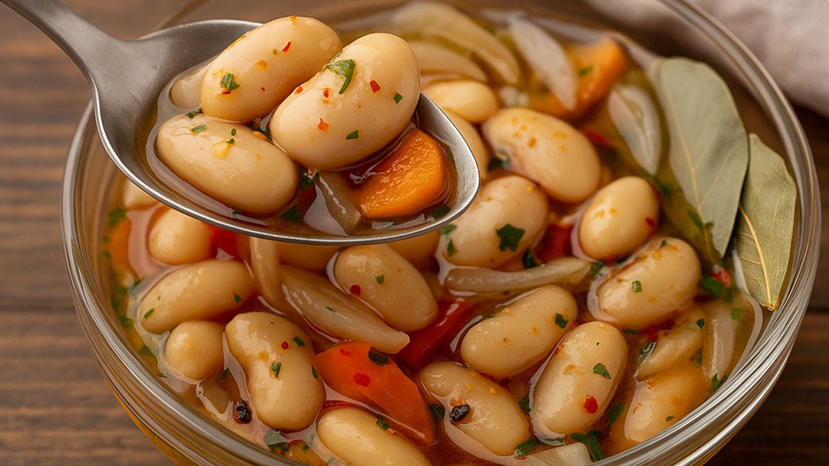 La receta de porotos en escabeche es ideal para hacerla y compartirla en familia.