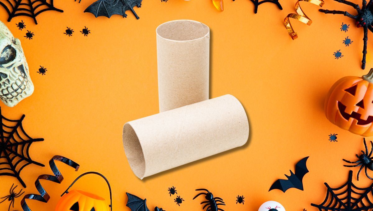 Usando rollos de cartón de papel higiénico, crear hermosas dulceras para Halloween