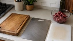 Madera, metal o plástico. Las diferencias y cuál es mejor para cortar carne. Imagen ilustrativa IA.&nbsp;