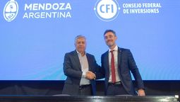 El gobernador Alfredo Cornejo y el secretario general del Consejo Federal de Inversiones (CFI), Ignacio Lamothe.
