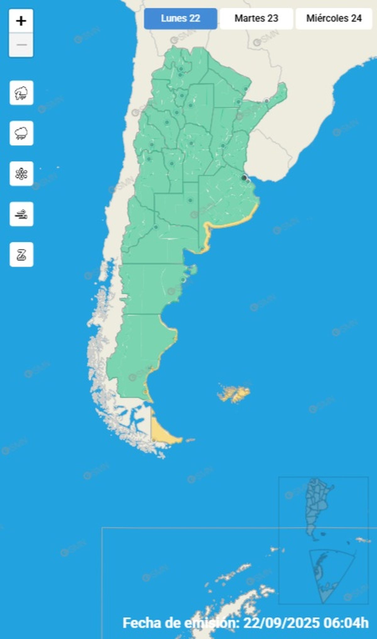 Estas son las provincias en alerta Estas son las provincias en alerta