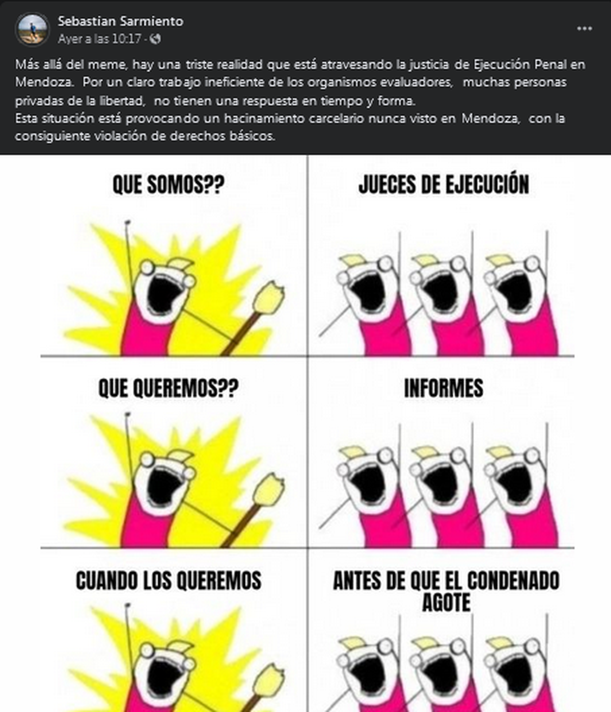 El posteo del juez Sarmiento en Facebook hizo visible una problemática político-judicial. El posteo del juez Sarmiento en Facebook hizo visible una problemática político-judicial.
