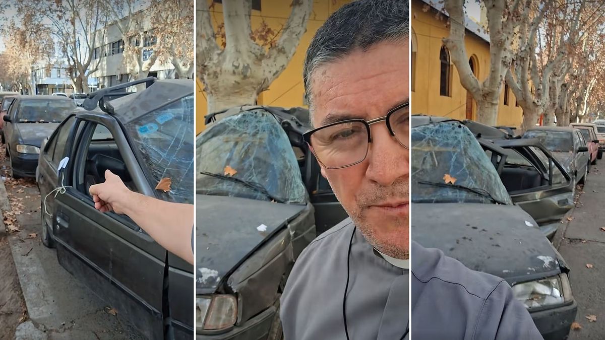 El reclamo del cura Alberto Caballero sobre los autos abandonados en Rivadavia.