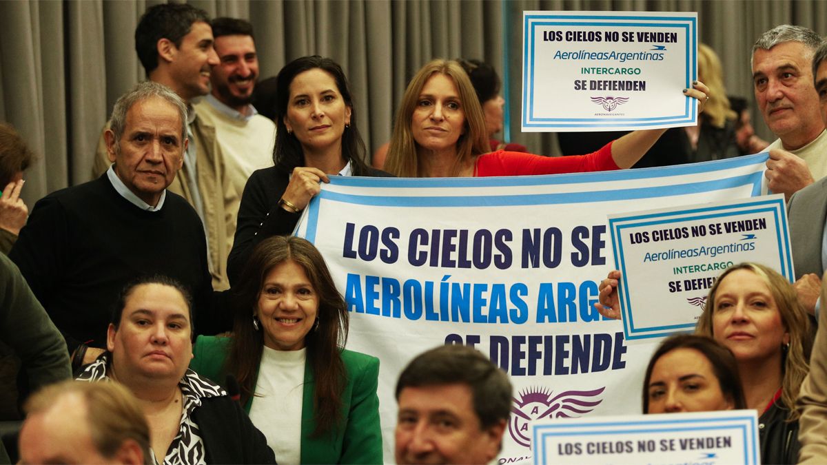 Diputados de la oposción se oponen a la venta de Aerolíneas Argentinas.