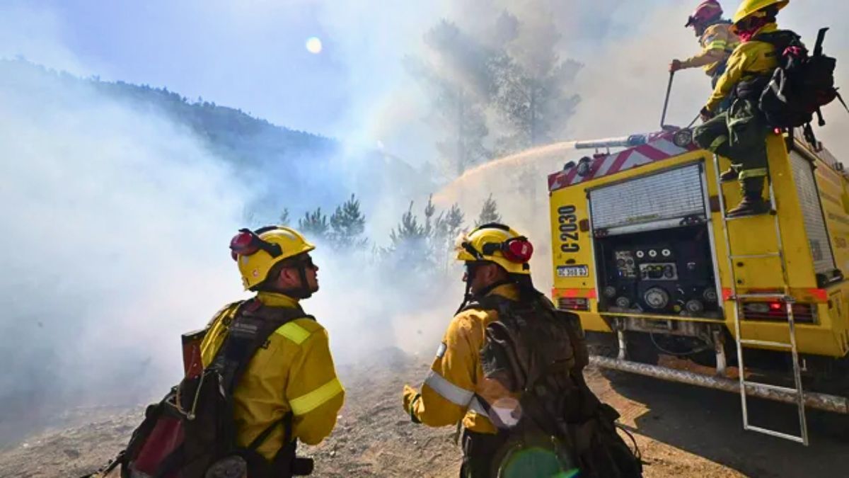 Brigadistas y bomberos trabajan en los Parques Nacionales de la Patagonia para apagar los incendios forestales. Brigadistas y bomberos trabajan en los Parques Nacionales de la Patagonia para apagar los incendios forestales.
