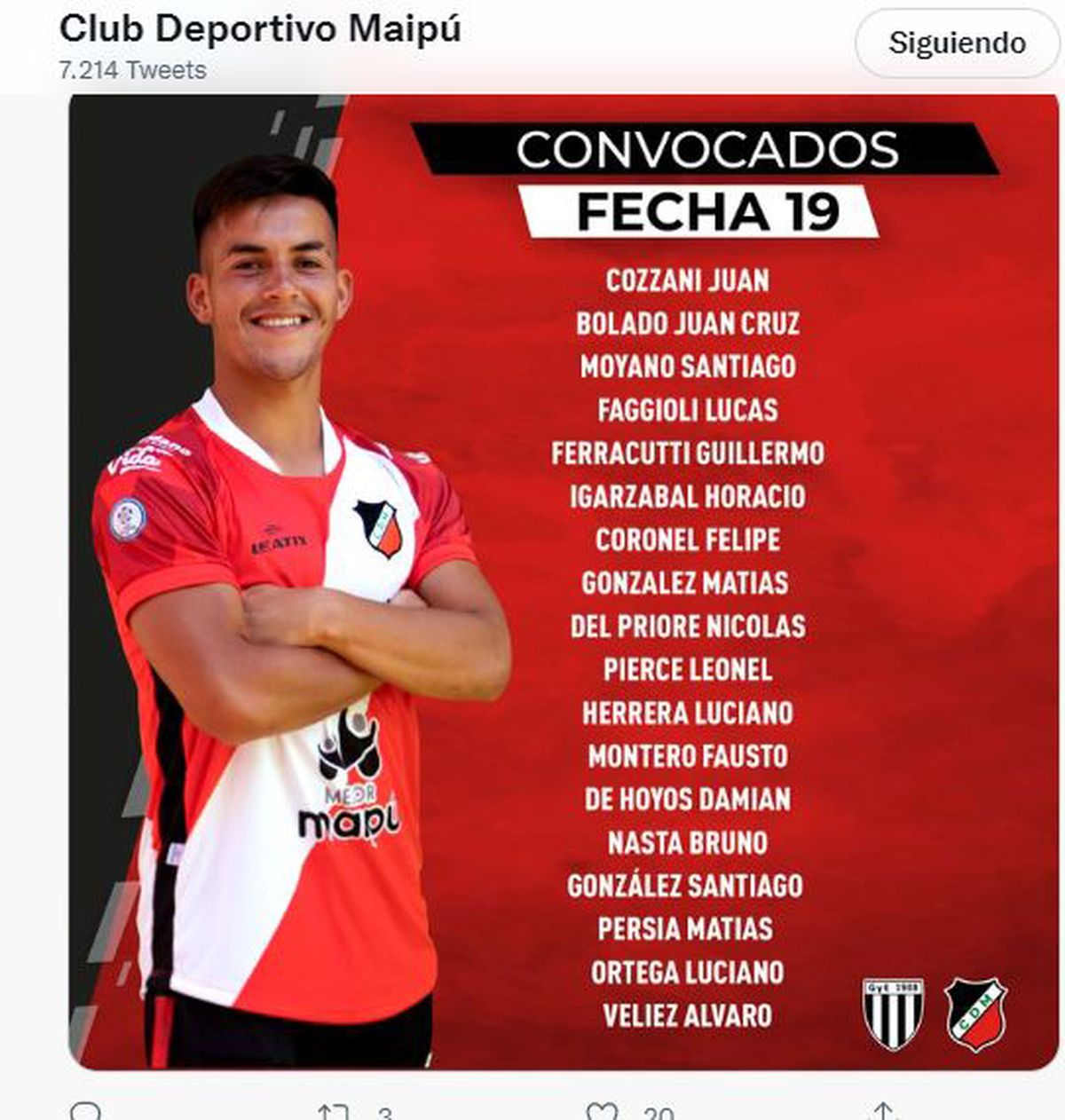 Los concentrados del Deportivo Maipú.